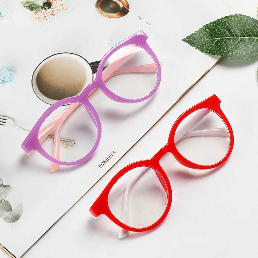Round anti blue light childrens glasses for children boys and girls computer glasses protective glasses ultra light frame W240906