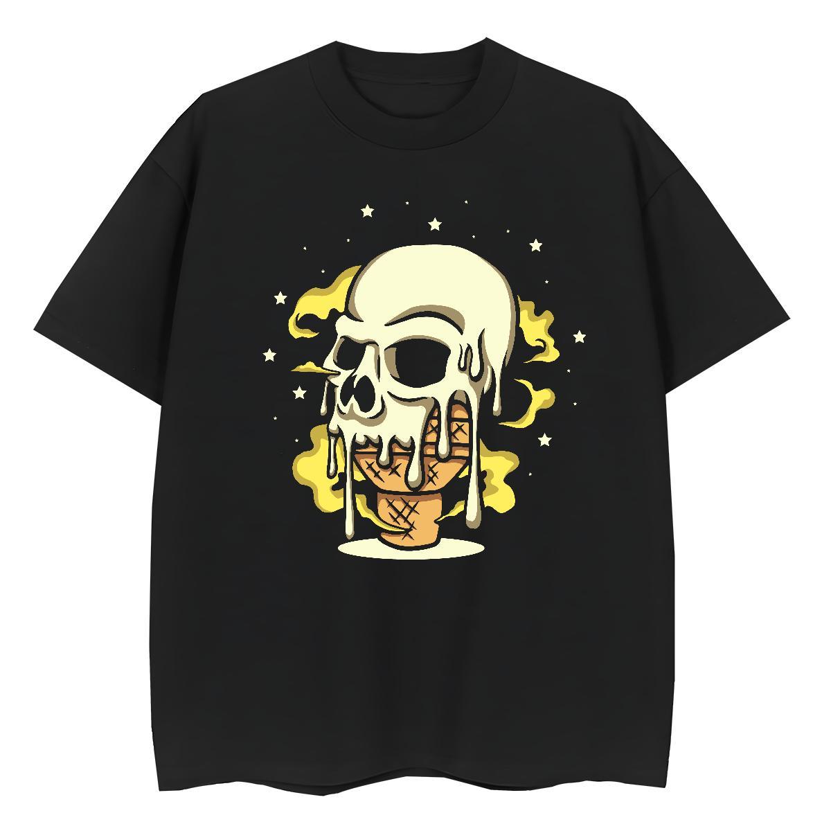 New Womens T Shirts 230g 100% Cotton O Neck Short Sleeves Sport skull Women Tees Lady Graphic Tshirts