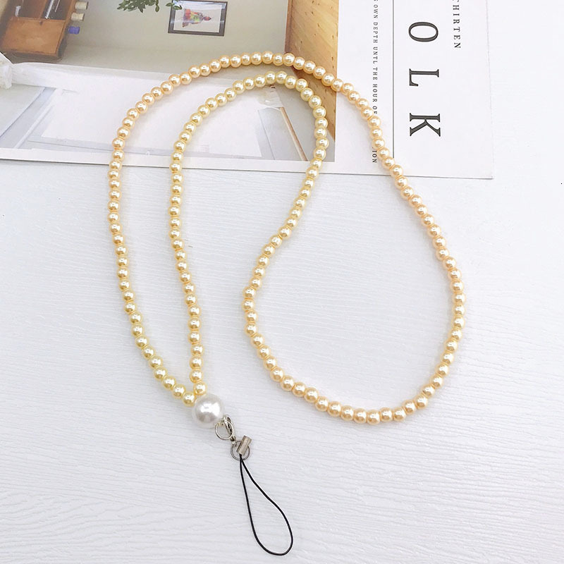 New mobile phone pearl hanging rope universal DIY long chain hanging pearl mobile phone neck portable hanging chain