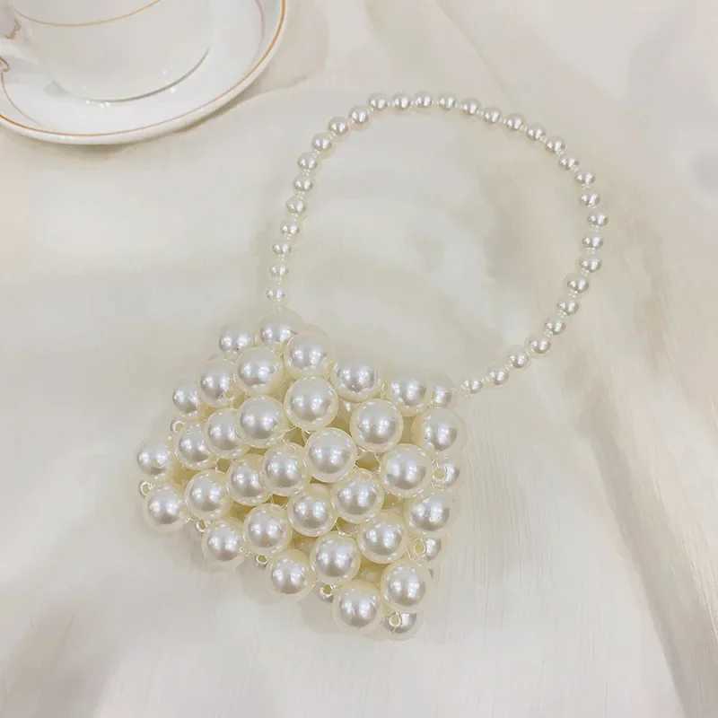Fashionable handmade pearl coin wallet childrens cross bag girls summer party shoulder bag childrens mini wallet handbag W240906
