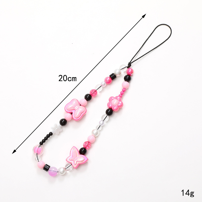 New Spicy Girl Y2K Chain Handdrawn Beads Beaded Rope Anti drop Handrope Mobile Phone Case Hanging Accessories Female