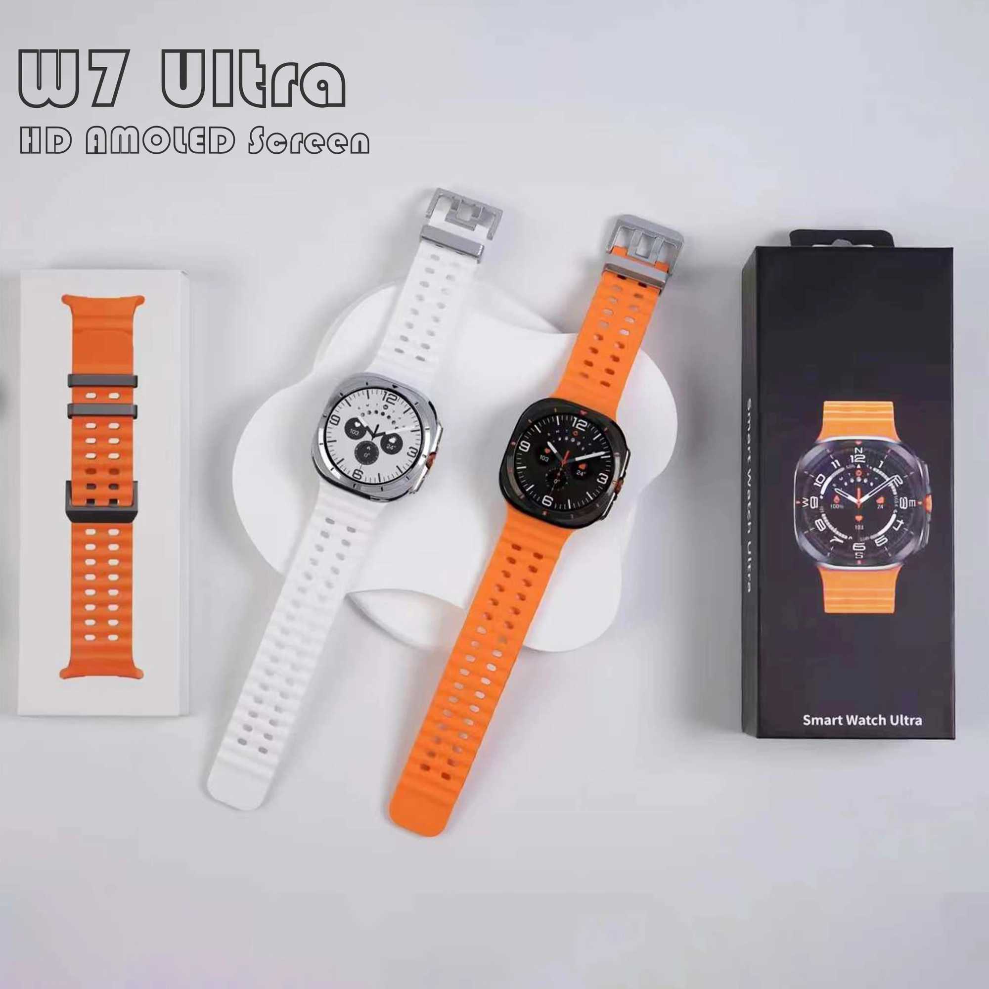 2024 Watch 7 Ultra AMOLED Smart Watch Ai Dail 3D Menu Compass Men W7 Smartwatch Women BT Call Wireless Charging Sports M240907