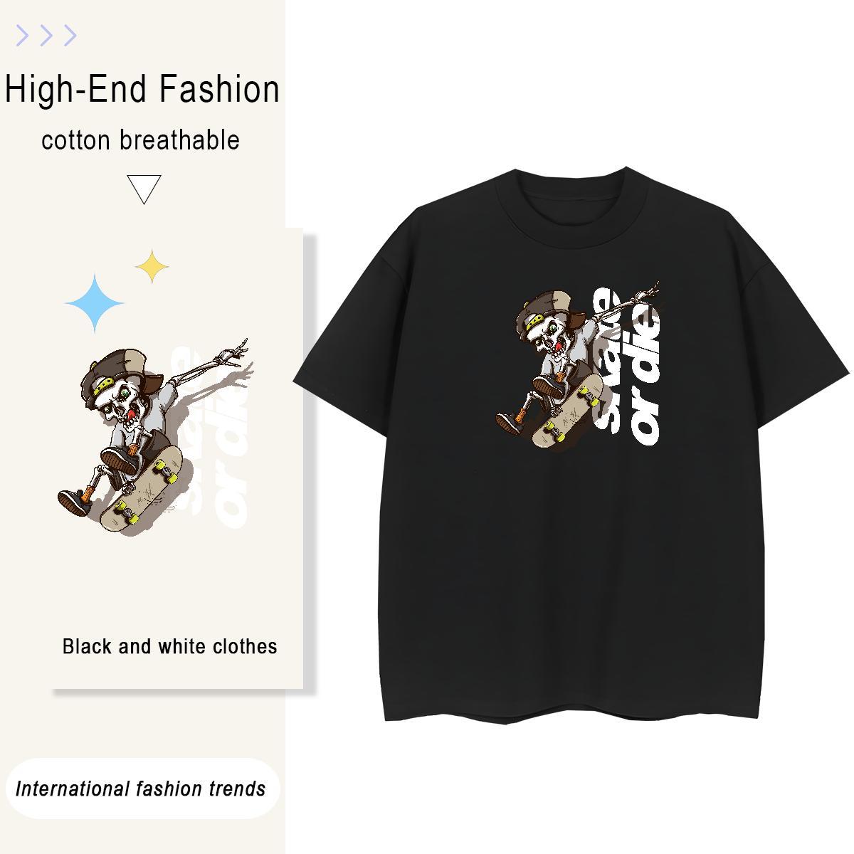 Classic Womens T Shirts 230g Cotton Breathable Soft Spring Summer skateboarding Women Tshirts High quality Anime Oversized Clothes Shirt