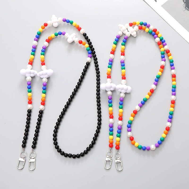 Yilian Jewelry New Beaded Rainbow Cloud Acrylic Crossbody Chain Phone Case Accessories Hanging Rope