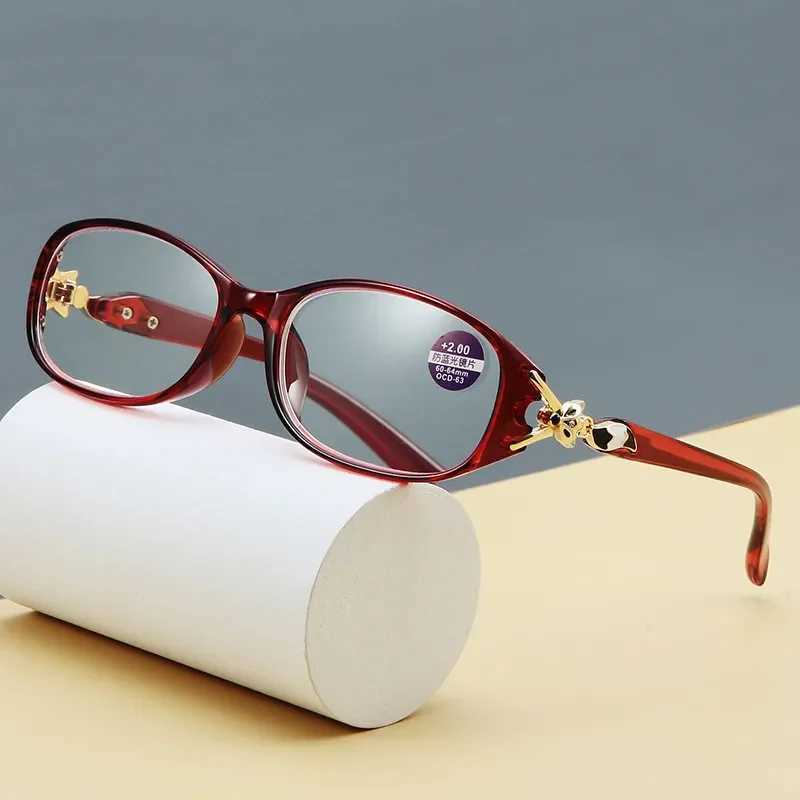 Womens Fox anti blue reading glasses Womens Fashion Presbyterian glasses Computer prescription glasses+1.0~+4.0 W240907
