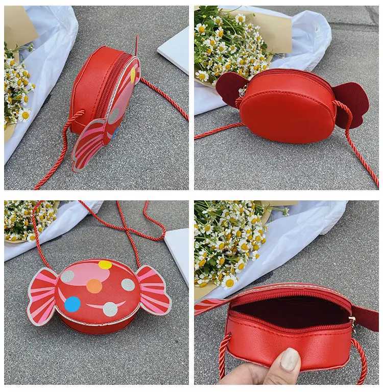 Cute candy childrens cross bag PU leather cartoon girl shoulder bag wallet childrens handbag cute princess wallet childrens bag W240906