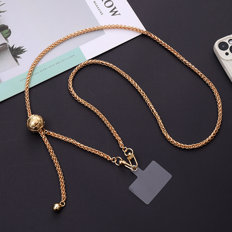 Yilian's new metal chain DIY jewelry with clip accessories, adjustable telescc diagonal cross mobile phone hanging rope