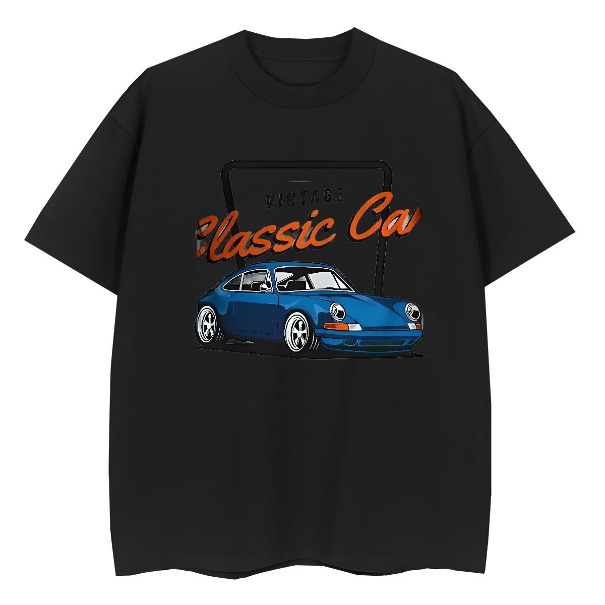 Custom Womens T Shirts 230g Cotton Short Sleeve O-Neck Beach car Tshirt for Man Woman Brand DIY Printed Clothings