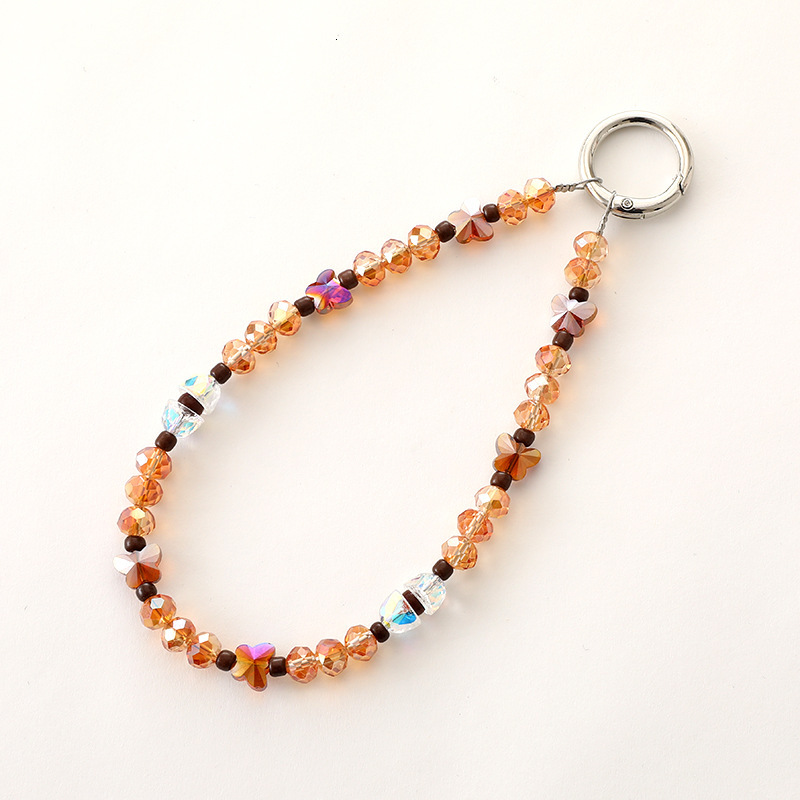 New crystal bead pendant, phone case, keychain, rope, luggage accessory, personalized hanging chain, anti fall accessory for mobile phones