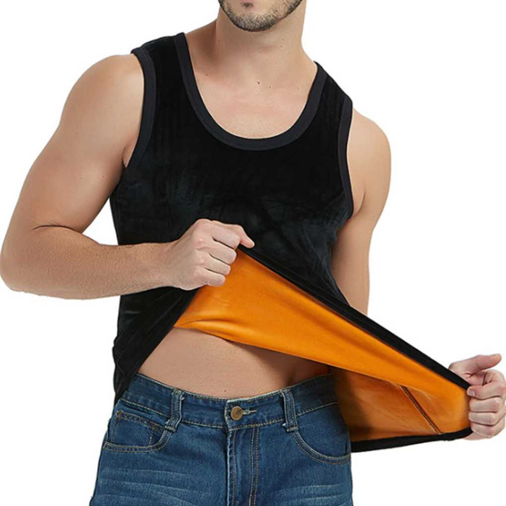 2 pieces of mens thermal underwear vest solid color basic sole comfortable W240903