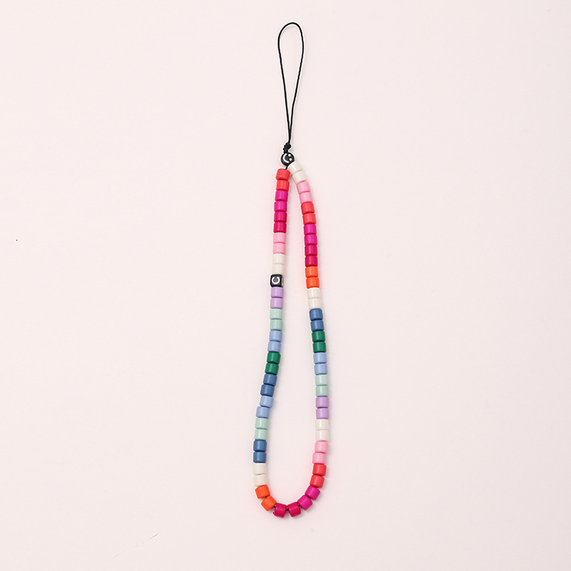 Internet celebrity anti lost Rainbow Same enamel bead DIY phone hanging rope Female wrist chain