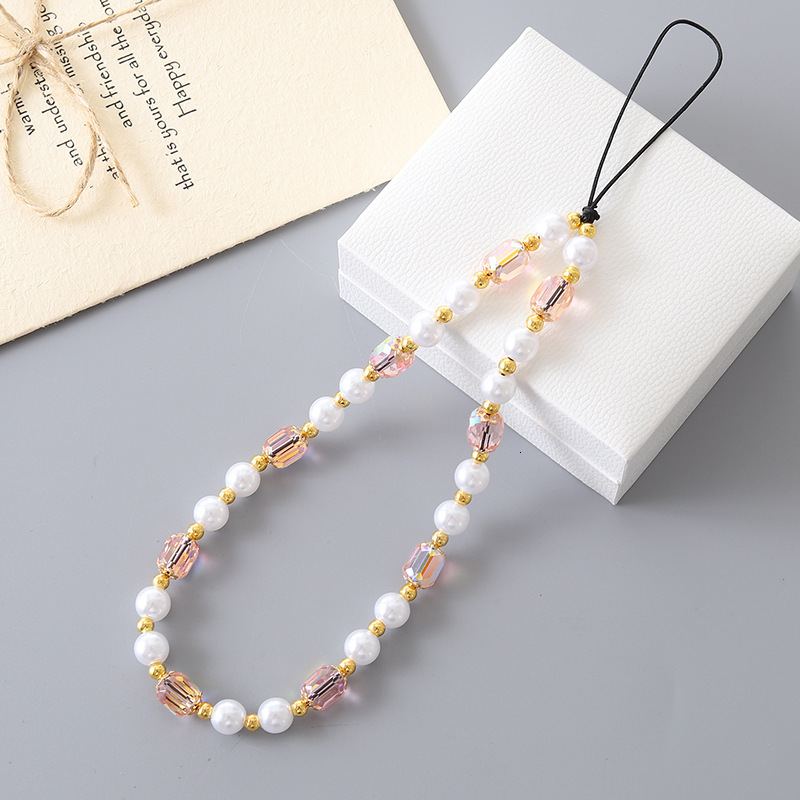 Creative new pearl crystal bead chain with light luxury and high-end feel, mobile phone rope, CCD camera hanging accessory pendant