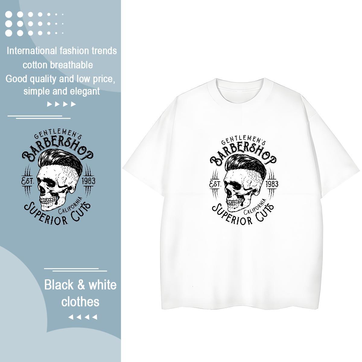 Custom Womens T Shirts 230g 100% Cotton Breathable Short Sleeve Daily Wear skull Women Tees Designer Floral Print Tops