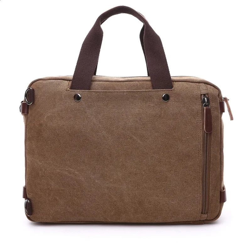 Laptop shoulder bag business briefcase travel backpack travel casual canvas large capacity multifunctional bag 240903