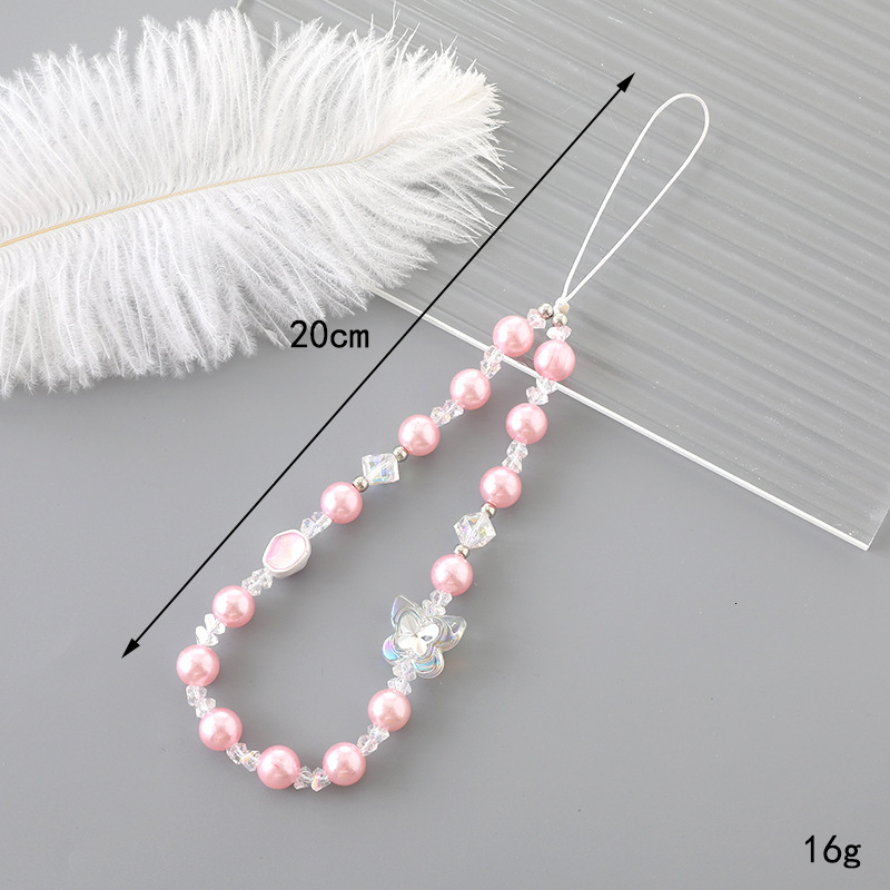 New mixed bead CCD camera mobile phone lanyard luggage keychain hanging chain for women