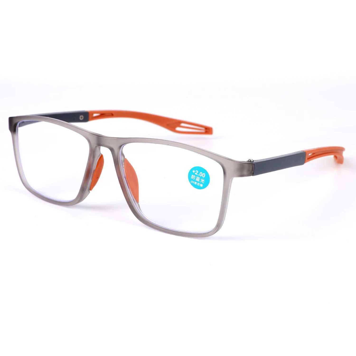 Soft multifocal progressive reading glasses anti blue light multifocal senior glasses mens large frame glasses W240906