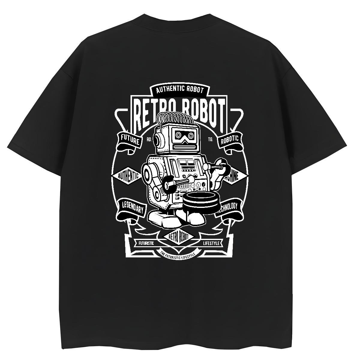 Fashion T-Shirts for Women 230g Pure Cotton O Neck Short Sleeves Sports Street Wear robot Unisex Tshirts Soft Anime Tees Shirts