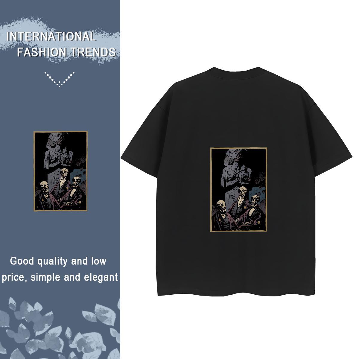 TOP Quality T shirt 230g Cotton Comfortable Summer Casual skull Lady T shirt Wholesale Oversized Clothes