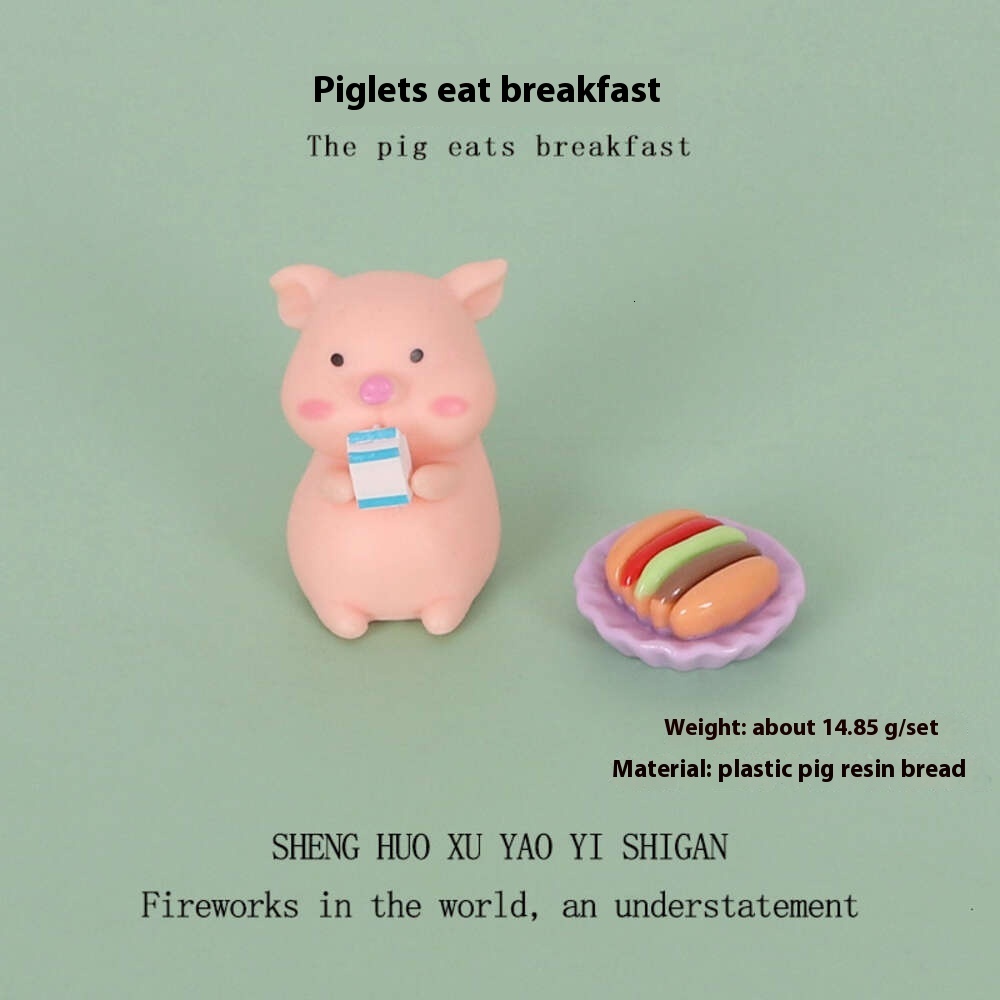 Whimsical Animal-Shaped Desk Sculptures - Adorable Mini Pig Collectibles