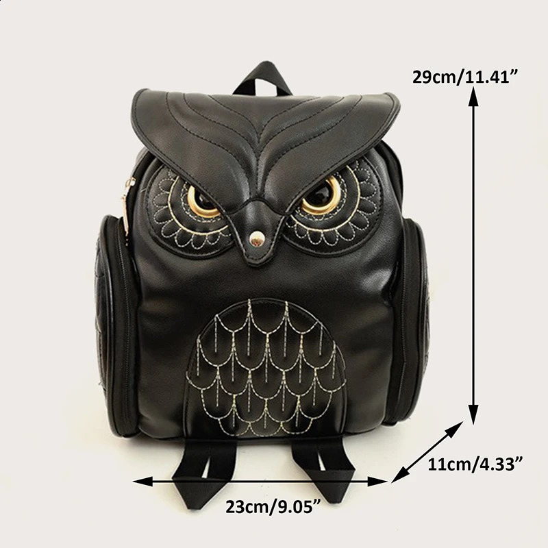 Owl Womens Bag - PU Emed Cartoon Animal Backpack for hot Travel & Everyday Use