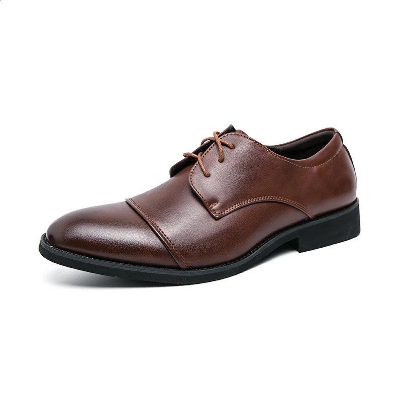 Classic Men Dress Shoes Formal Oxfords Classic Business Office Wedding Shoes Wear Elegant Casual Leather Zapatos Brock Men 240906