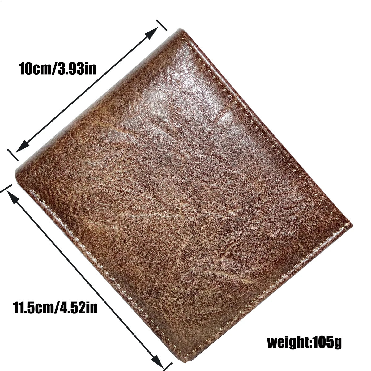 Classic mens coin wallet retro PU leather wallet mens high-quality 3-fold credit card holder wallet mens wallet 240907