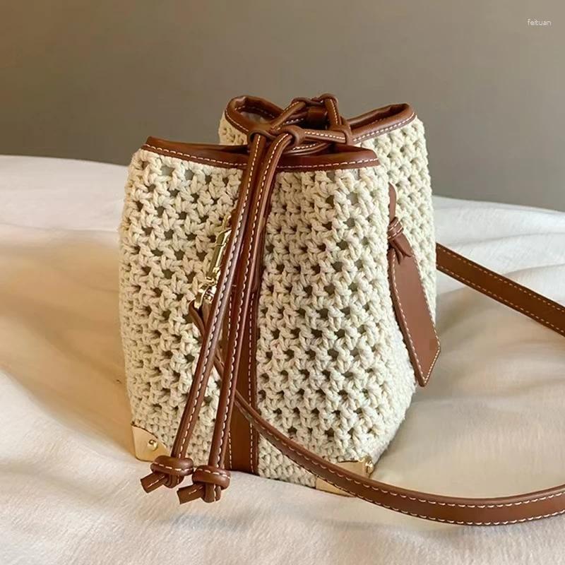 3 Shoulder Bags Summer Style Exquisite And Versatile Bucket Bag Casual Simple Woven Small Cute Fashionable 4