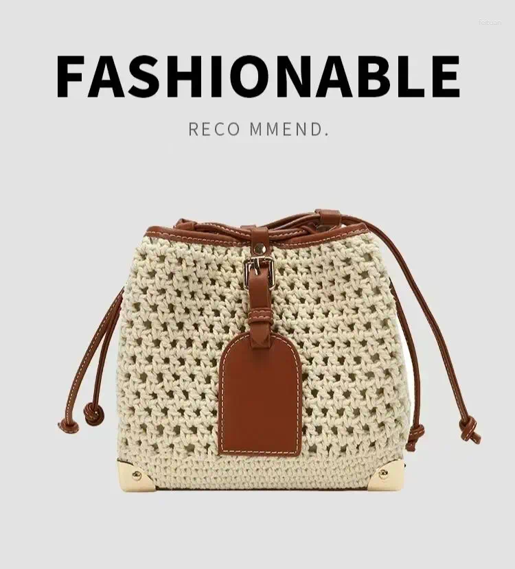 3 Shoulder Bags Summer Style Exquisite And Versatile Bucket Bag Casual Simple Woven Small Cute Fashionable 4