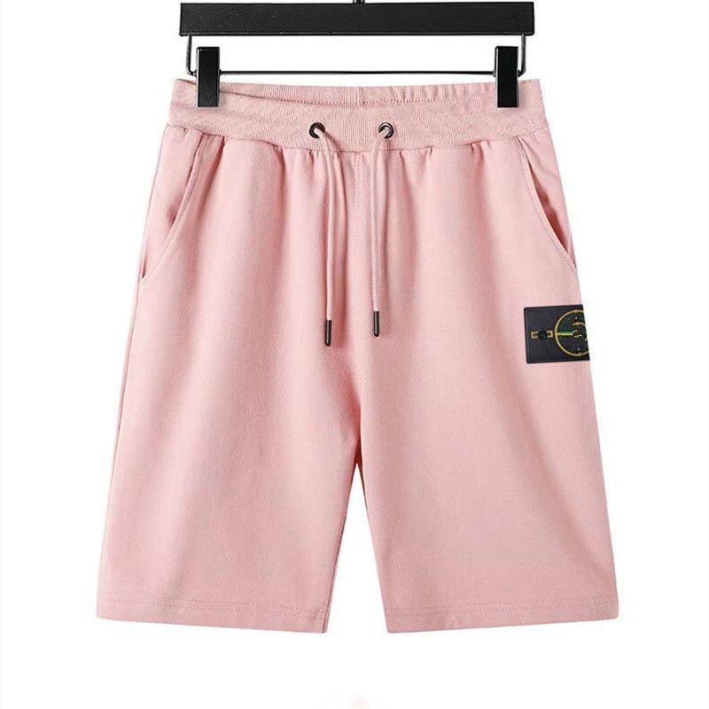 2025 Top material beach stones shorts men's retro sports pants pure cotton blue short logo tie women embroidery summer street hot five-point
