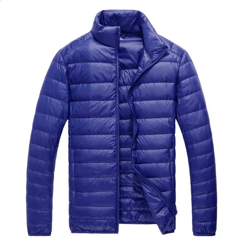 Autumn Winter High-end for Men White Duck Down Light Fashion Slim Casual Stand Collar Mens Down Jacket Male Down Coat 240830