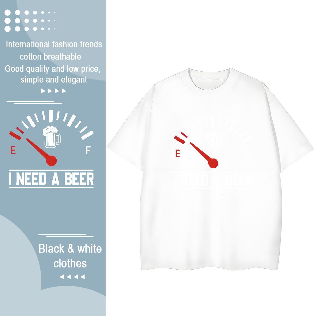 Loose Mens T Shirts 230g Cotton letter Street wear Hip Hop Asian Size Round Neck Short Sleeve Men Clothes T-Shirt DIY Top Tees