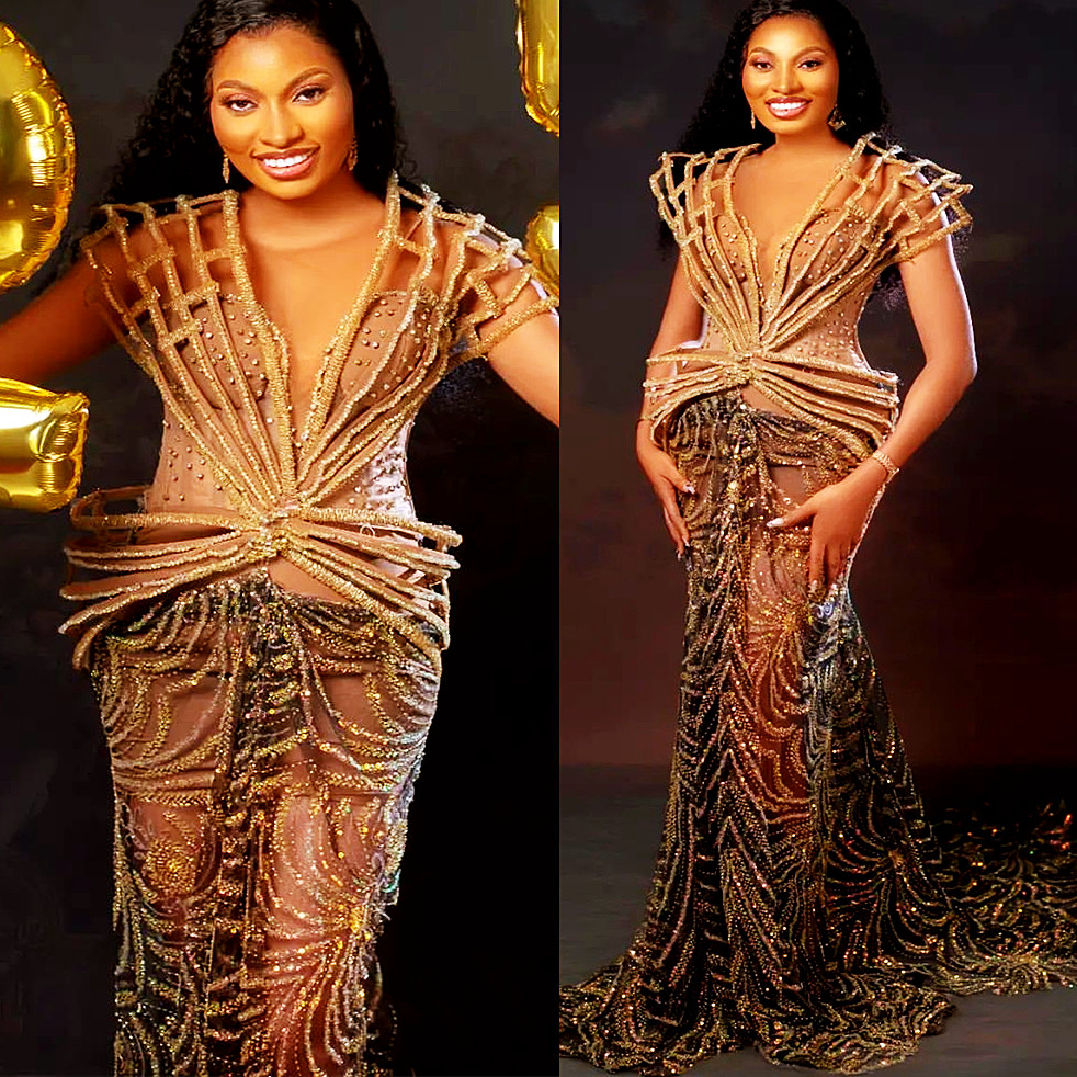 2024 Mermaid Brown Prom Dresses For Special Occasions Rhinestones Sequined Lace Illusion Evening Formal Party Second Reception Birthday Engagement Gow