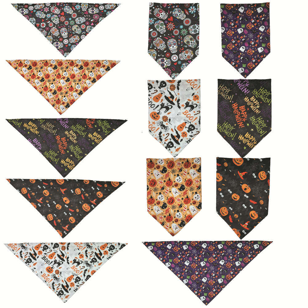 New Halloween triangular dog saliva towel, cat neck cover, scarf, pet accessory
