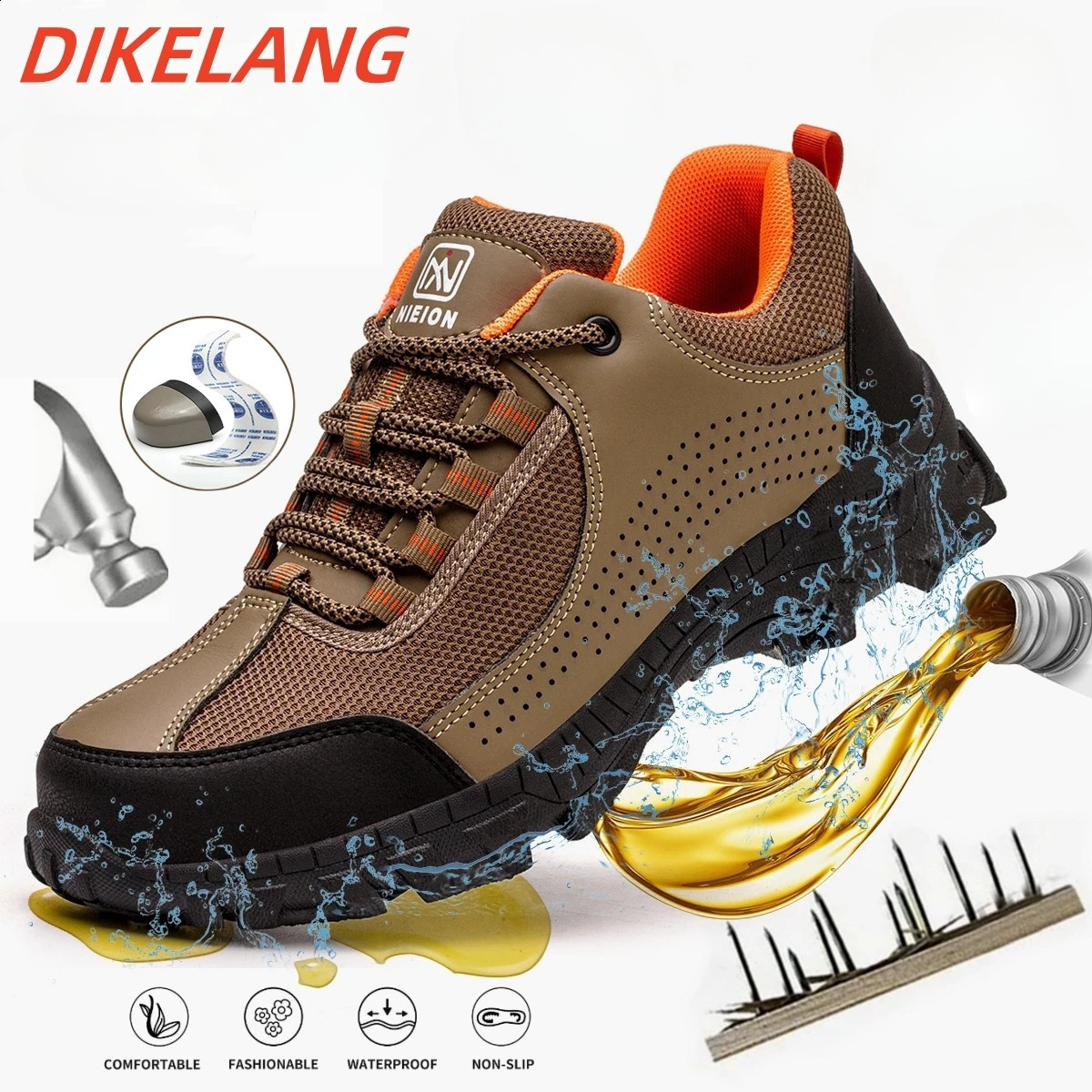 Men Safety for Industrial Anti Puncture New Work Steel Toe Working Shoes with Protection 240904