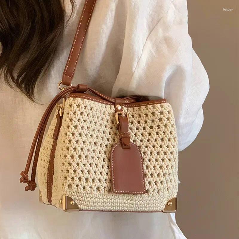 3 Shoulder Bags Summer Style Exquisite And Versatile Bucket Bag Casual Simple Woven Small Cute Fashionable 4