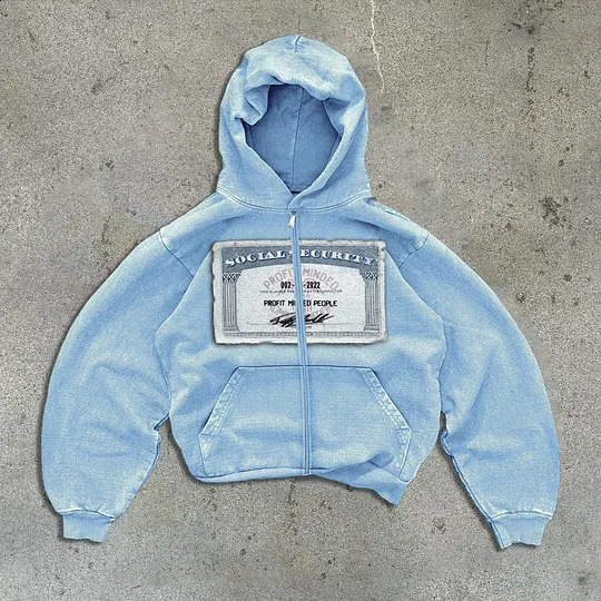 Zip Hoodie Y2K Clothes American Harajuku Hip Hop Graphic Print Retro Oversized Hoodie Sweatshirt Mens Womens Rock Gothic Jacket 240905