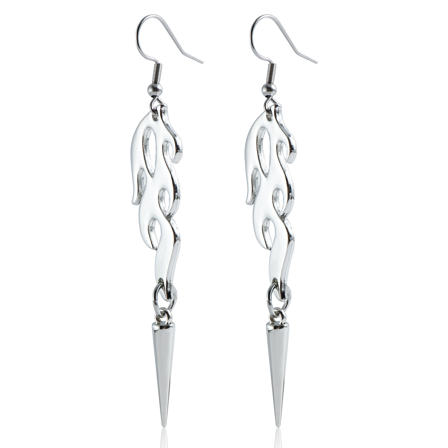 Trendsetting European Gothic Jewelry -Chunky Tassel Rivets with Thorn Accents for Stylish Ears Stainless Steel Silver Plated Drop Dangle Earrings Wome