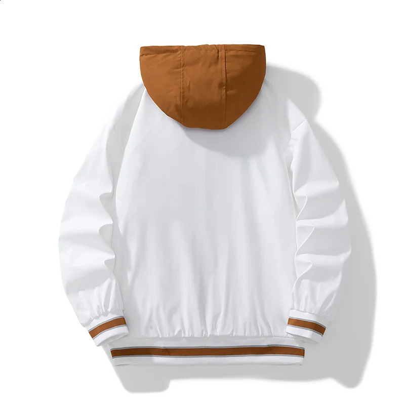 Korean Youth Mens Jacket Casual Fashion Letter Printing Buckle n Hoodie Outdoor Date Shopping Trendy Wear 240904