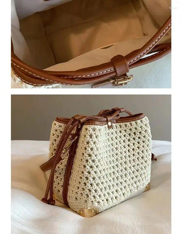 3 Shoulder Bags Summer Style Exquisite And Versatile Bucket Bag Casual Simple Woven Small Cute Fashionable 4