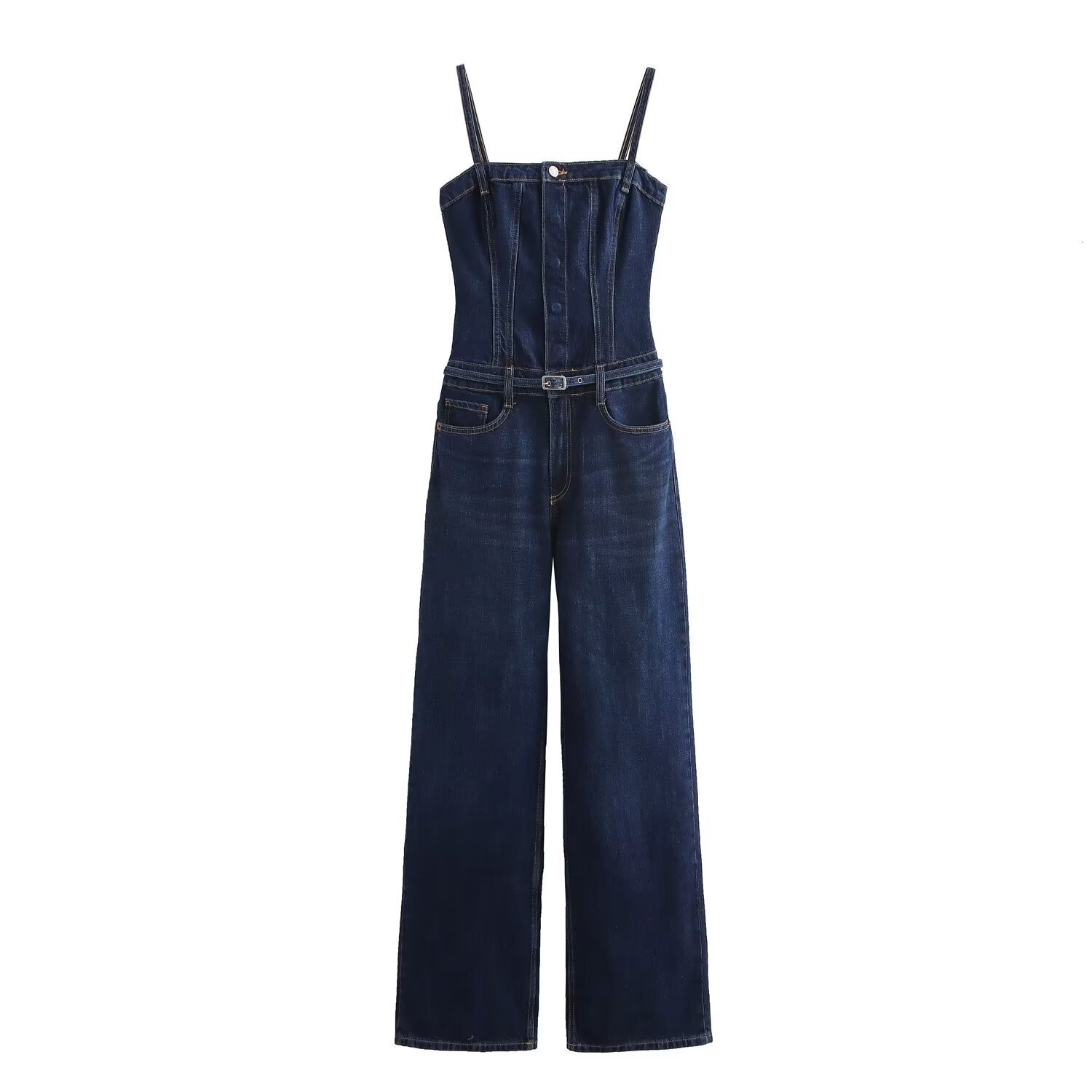 Belt Denim Suspender Street Fashion Womens Clothing Autumn Style New Product Paired with Jumpsuit Pants