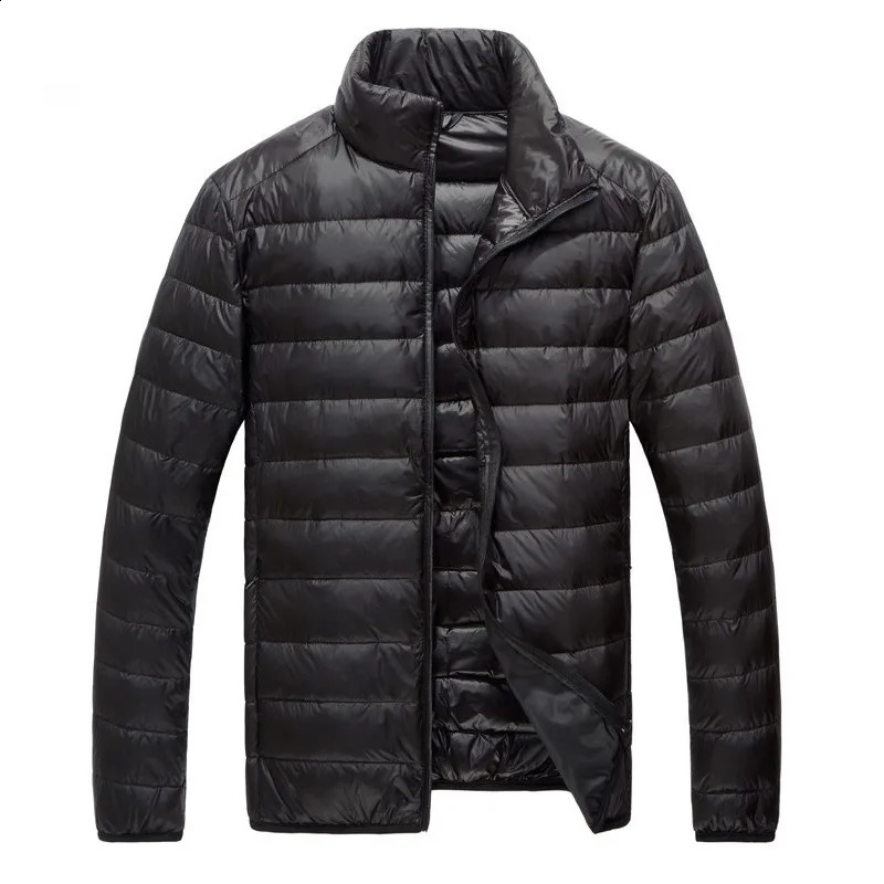 Autumn Winter High-end for Men White Duck Down Light Fashion Slim Casual Stand Collar Mens Down Jacket Male Down Coat 240830