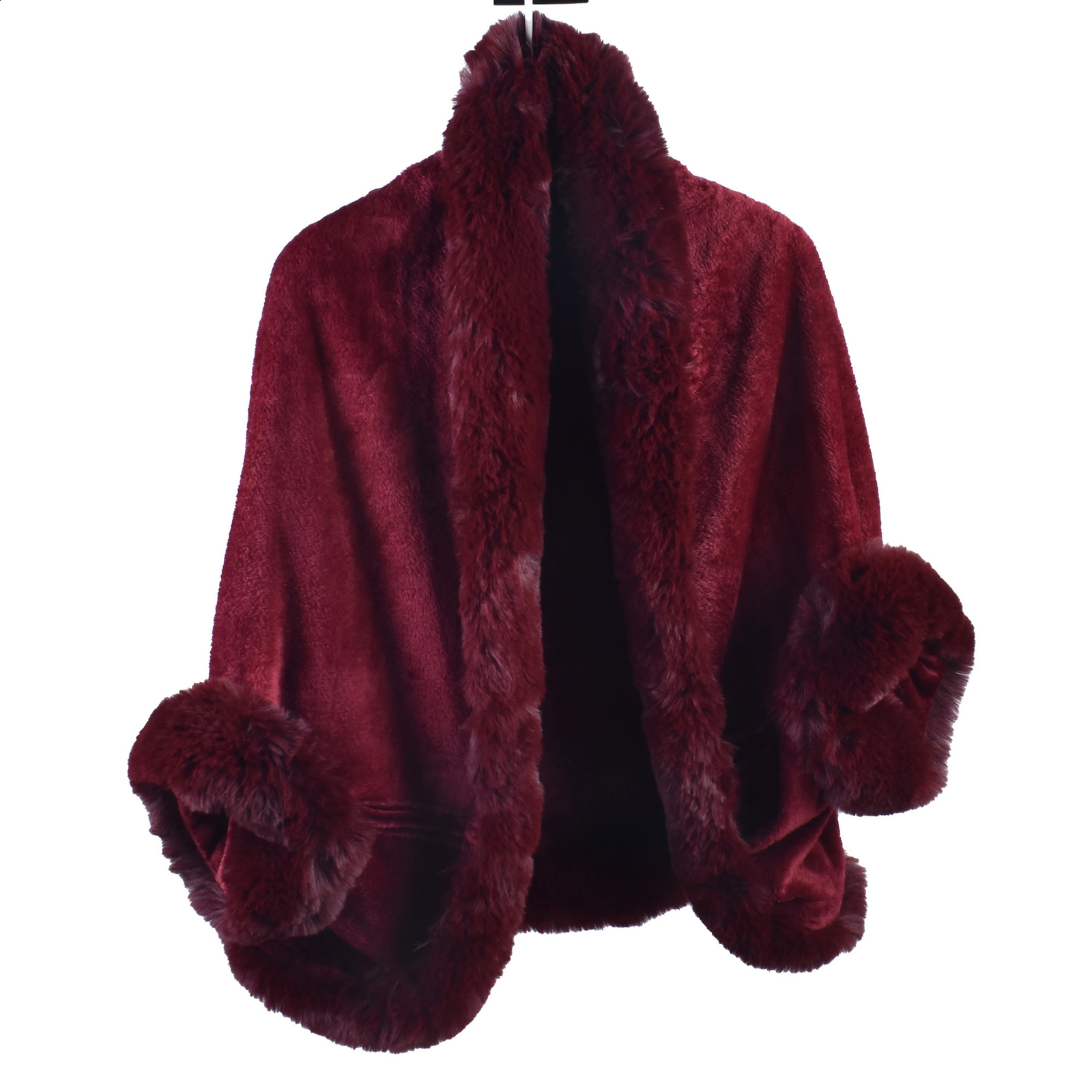 Winter Warm Sleeve Plush Cape Town Big Loose Bat Sleeve Plush Coat cardigan Womens 240907