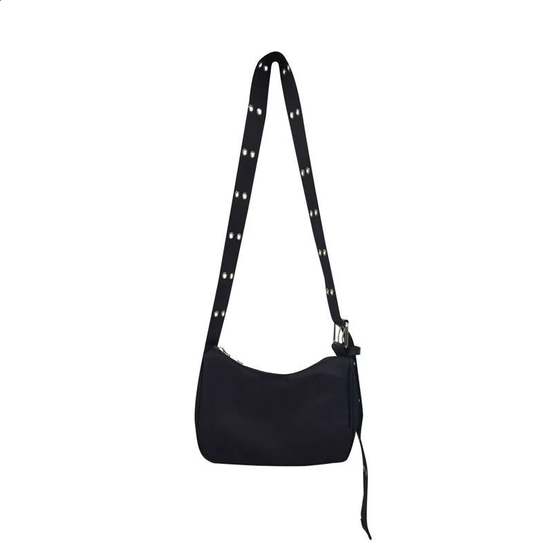 Womens handbag er y small shoulder strap sling handbag womens chain black cross body Y2K Gothic Techwear Gothic 240904