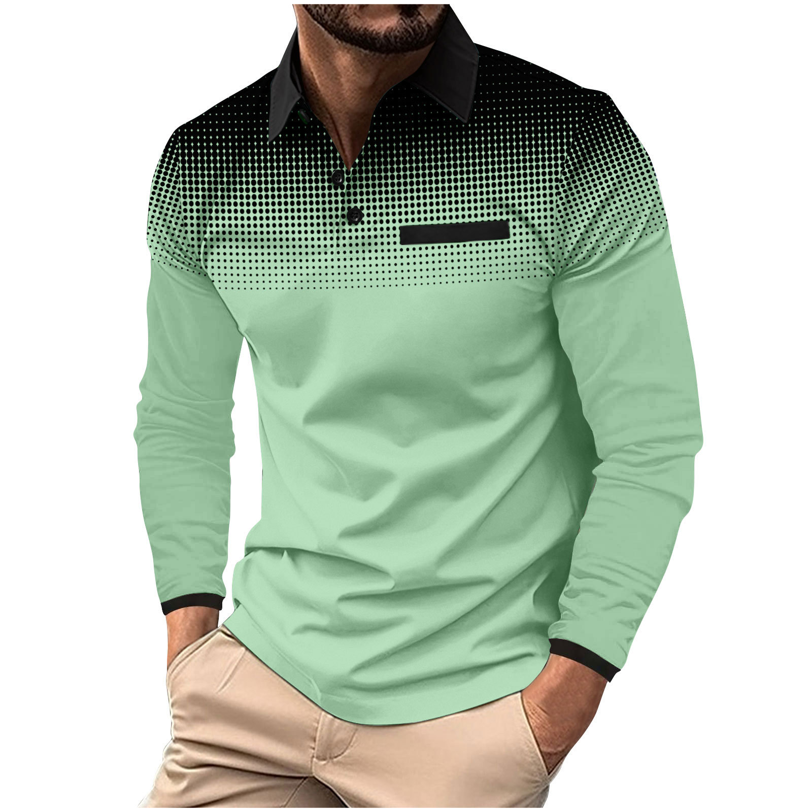 Design Polos Good Quality Cotton Polka Dot Tshirt Mens Polo Regular Fit Long Sleeves golf shirts Casual top golf polo t shirt