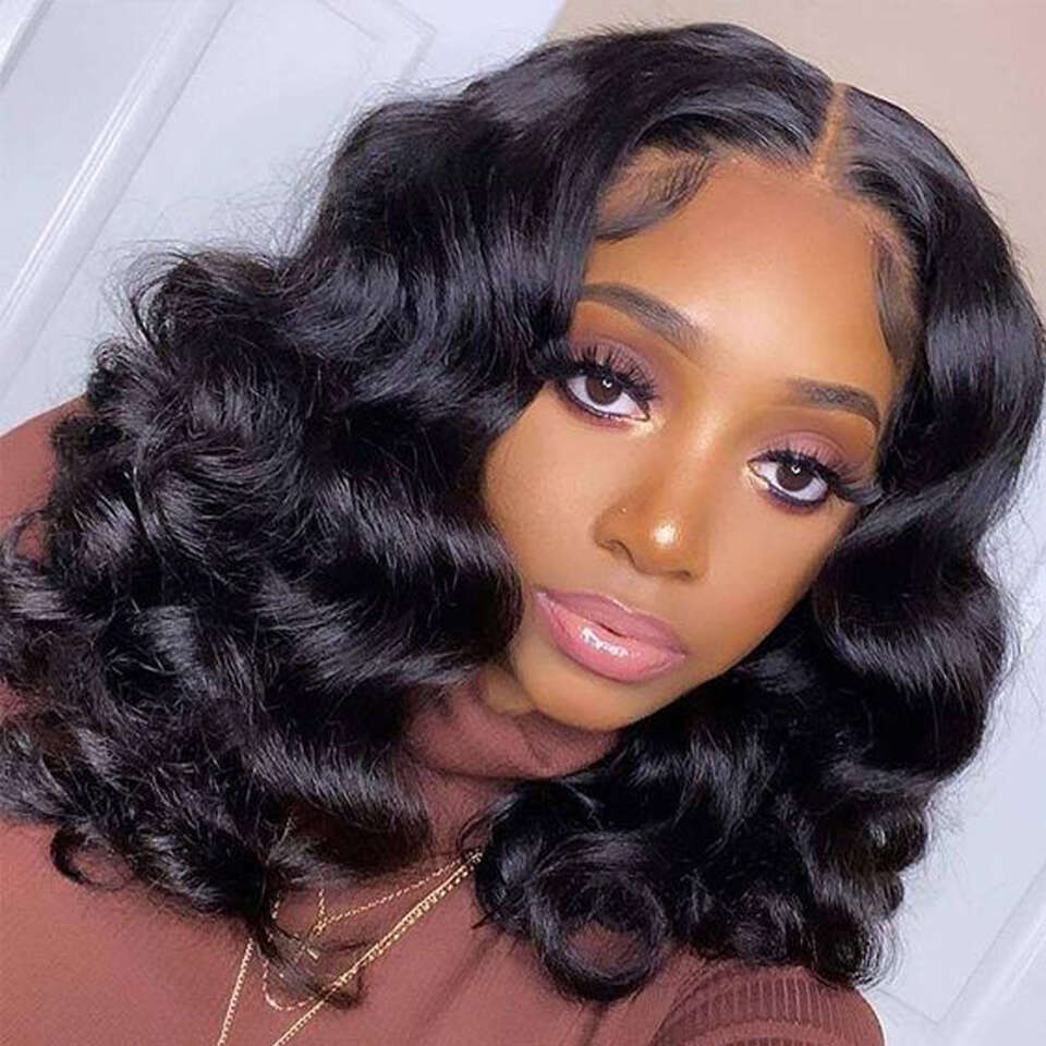 Pre Plucked Wigs Loose Deep Wave Short Wear And Glueless Human Hair Bob 4X4 Lace Closure Wig Ready To Go