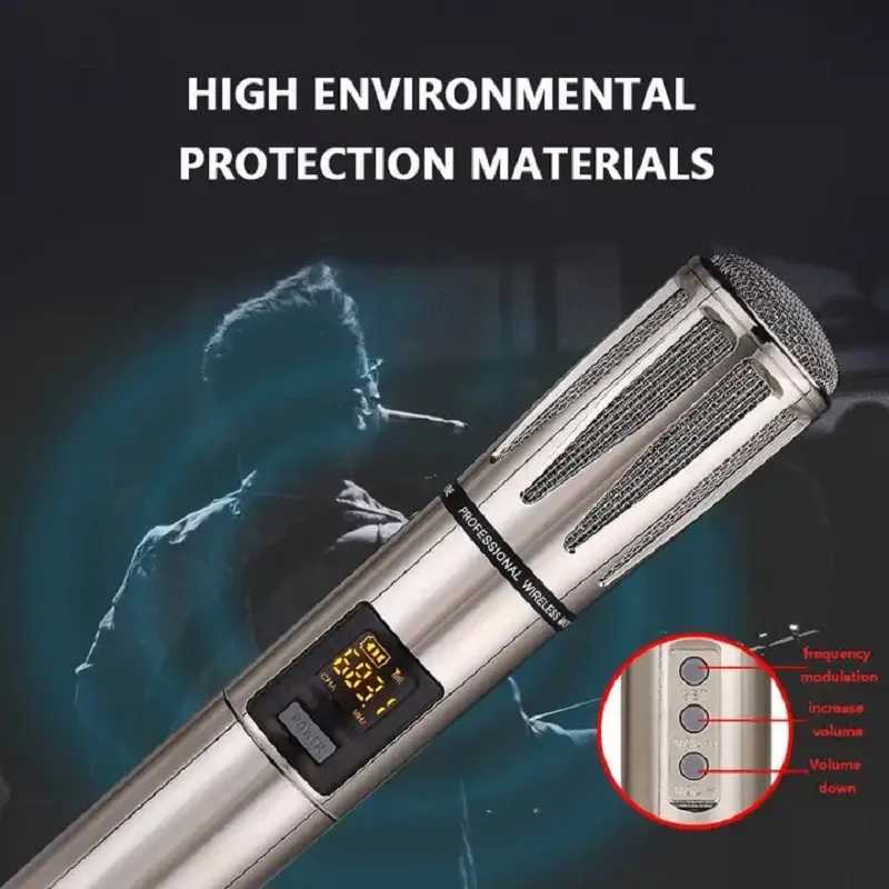 Microphones Wireless handheld professional microphone metal U-band Araoke microphone home system for party stage PA speaker conference outdoor J240830