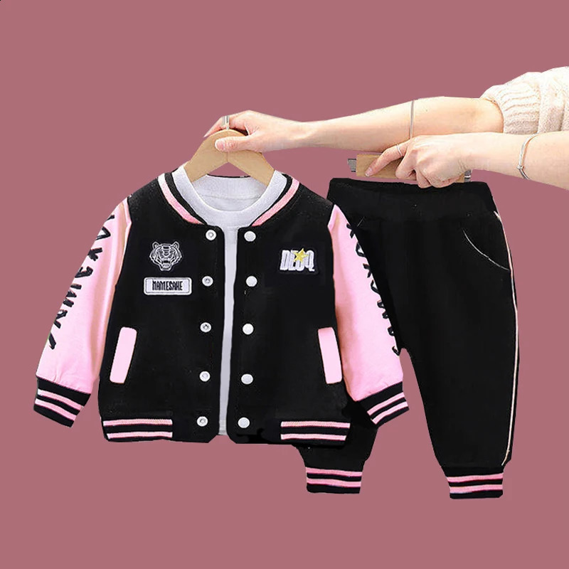 1-5 Year Baby Boy Clothing Set Spring Autumn Cartoon Tiger Baseball Coat Pants 2Pc Children Sport Suit Toddler Kid Casual Outfit 240903