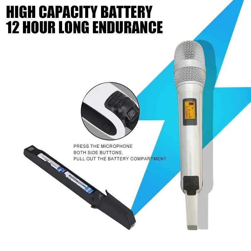 Microphones SKM9000 Professional UHF Wireless Dynamic Microphone Karaoke DJ Metal Microphone J240830