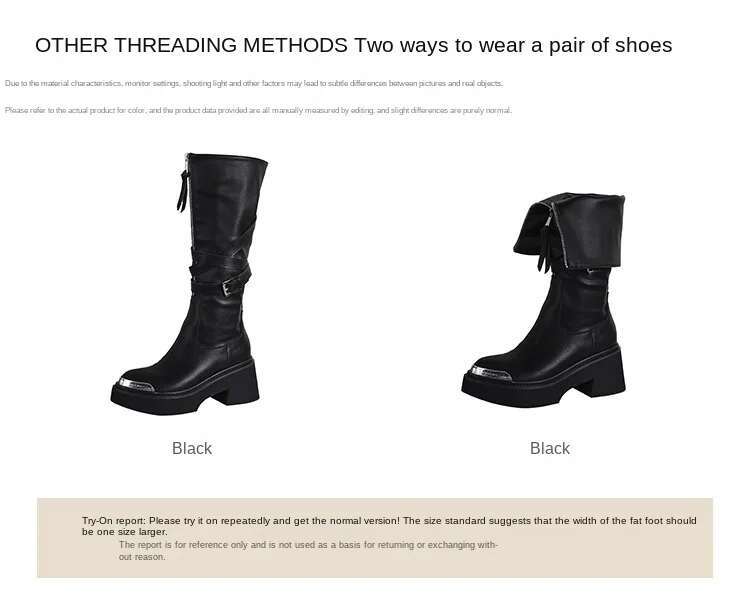 2024 Two Wear Pointed Metal Head High Tube Fashion Long Women's Spring New Front Zipper Thick Sole Heightening Knight Boots