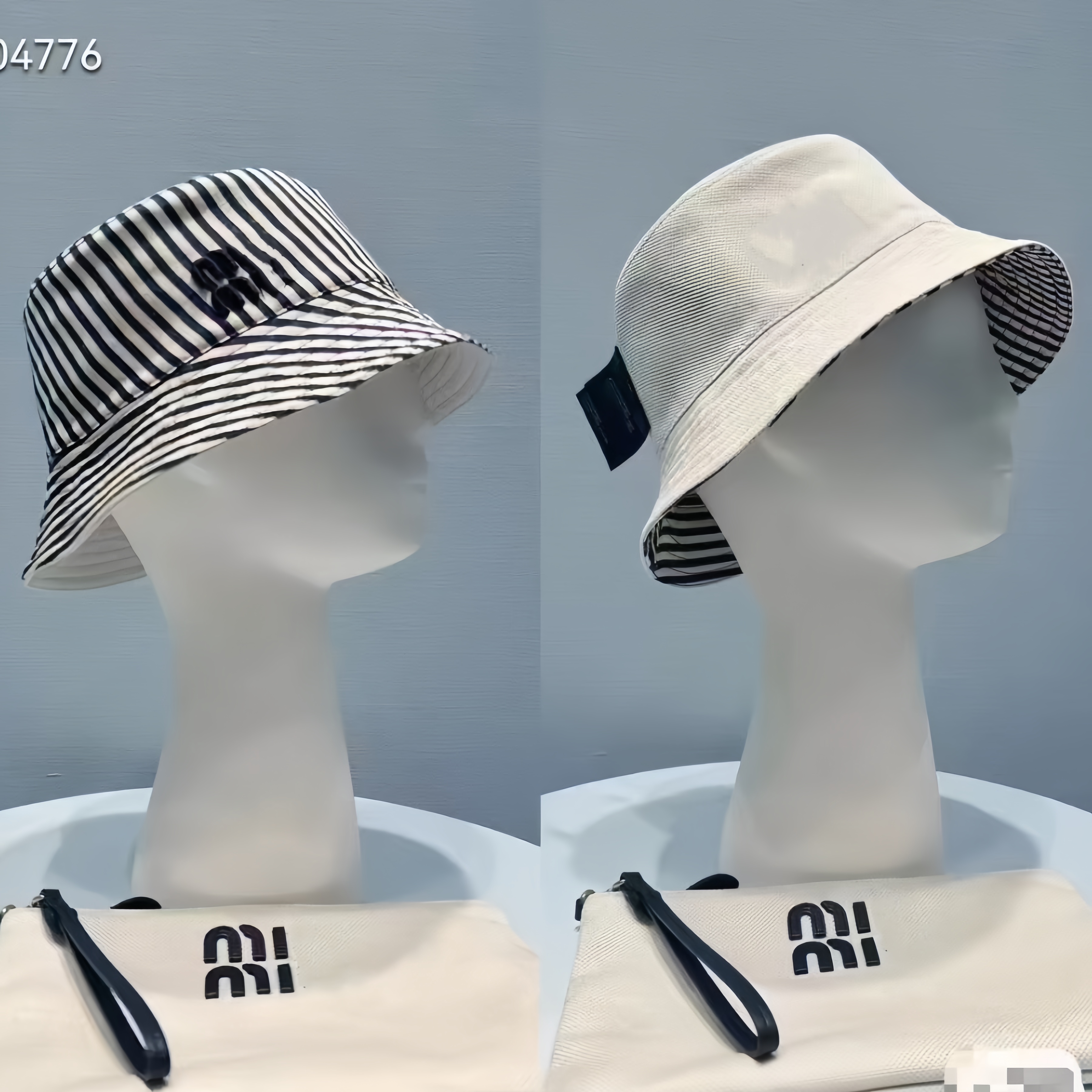 High-Quality Double-Layered Stripe Design Bucket Hat letter sunshade Fashionable Outdoor Accessory